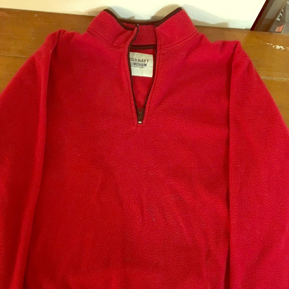 Red Fleece Old Navy Quarter Zip Size Medium